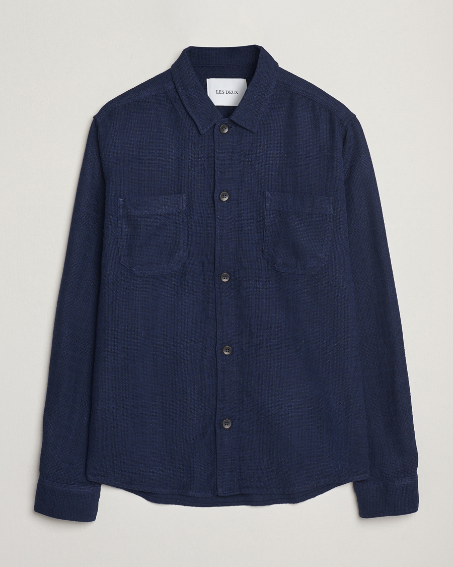 Herren | Hemden | LES DEUX | Hamilton Viscose/Linen Overshirt Navy