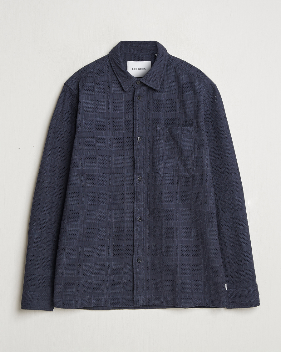 Herren | Hemden | LES DEUX | Charlie Long Sleeve Knitted Shirt Navy