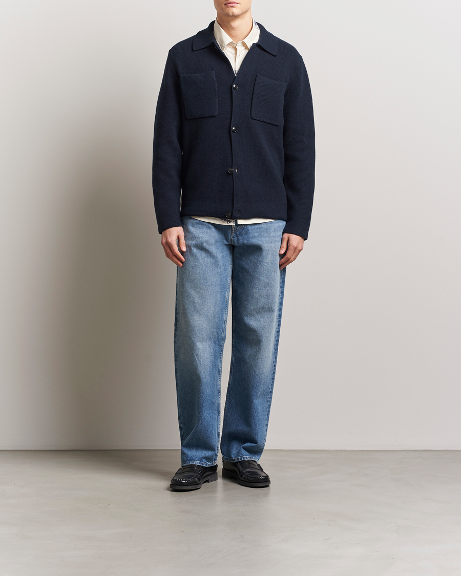Herren | Pullover | LES DEUX | Fisher Cotton Milano Overshirt Navy