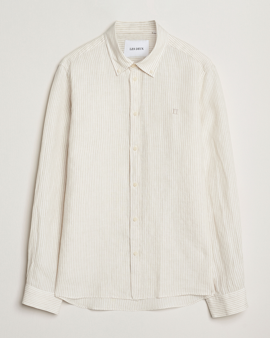 Herren | Hemden | LES DEUX | Kristian Linen Shirt Ivory/Walnut