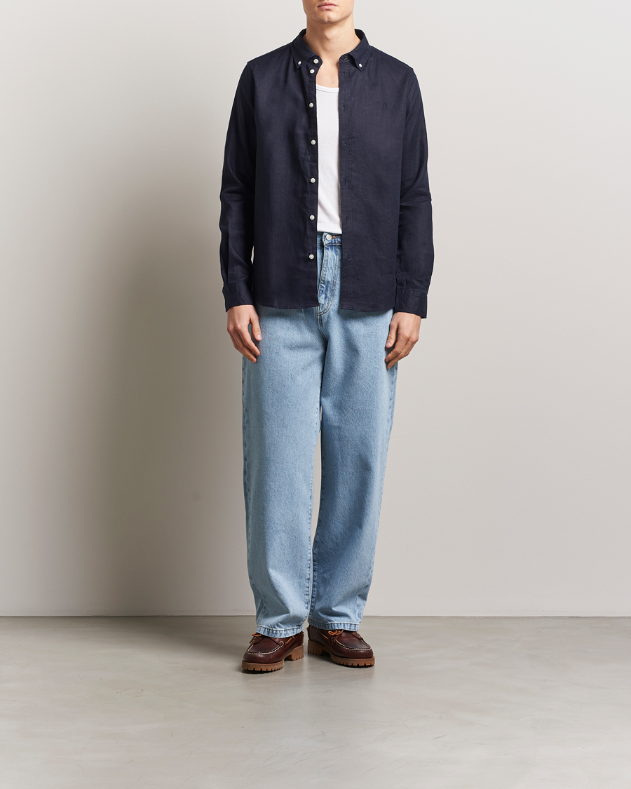 Herren | Hemden | LES DEUX | Kristian Linen Shirt Navy