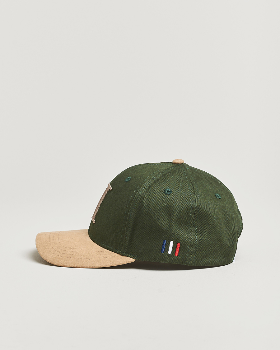 Herren | Les Deux Baseball Cap Contrast Suede II Dark Chive Green | LES DEUX | Baseball Cap Contrast Suede II Dark Chive Green