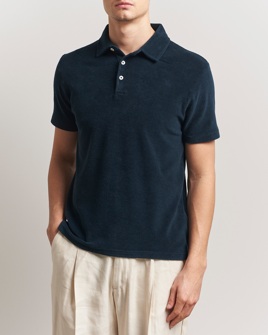 Herren | Poloshirts | Altea | Terry Cotton Polo Navy