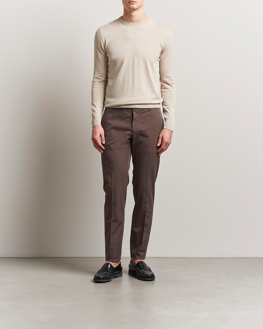 Herren | Pullover | Aspesi | Rib Cotton Crew Neck Beige