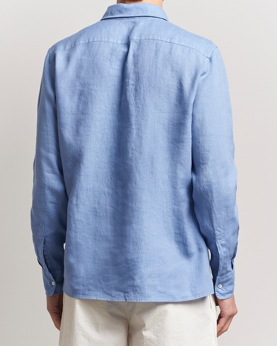 Herren | Hemden | Aspesi | Linen Popover Shirt Azzurro
