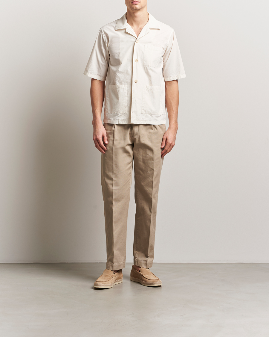 Herren | Hemden | Aspesi | Short Sleeve Utility Shirt Light Beige