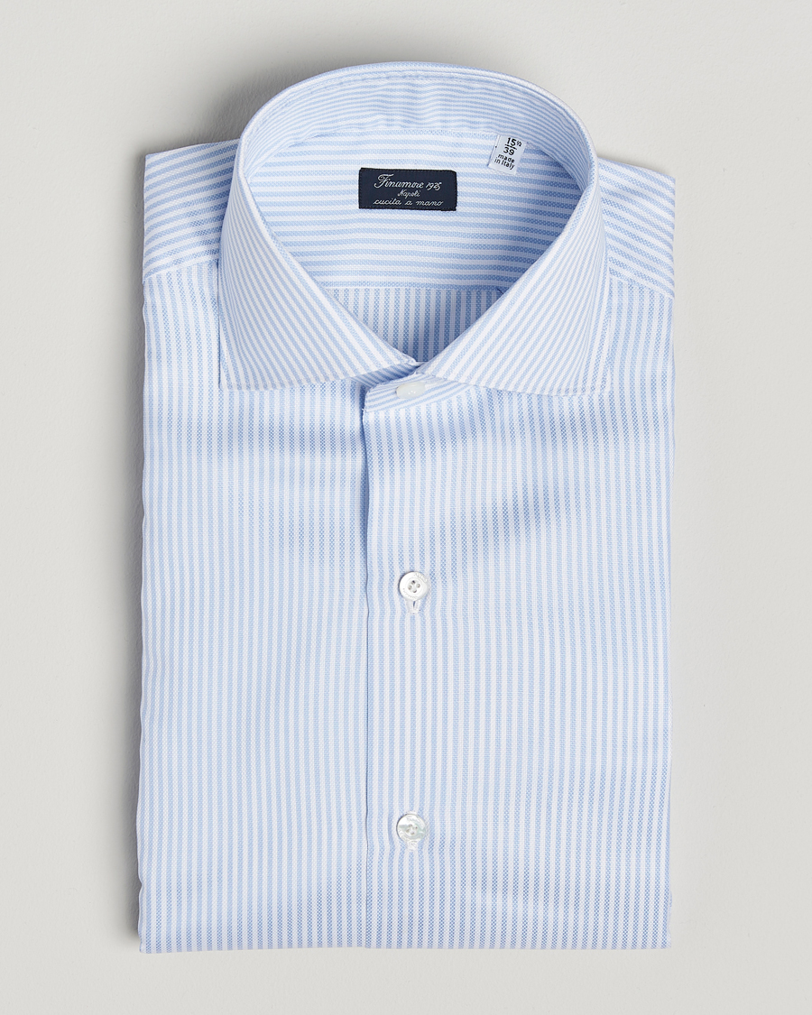 Herren | Hemden | Finamore Napoli | Milano Slim Royal Oxford Dress Shirt Blue Stripe