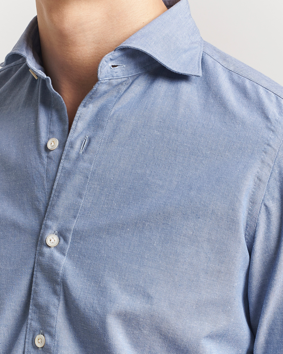 Herren | Hemden | Finamore Napoli | Gaeta Chambray Shirt Blue