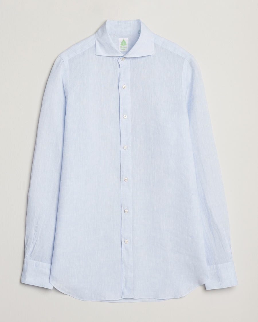 Herren | Hemden | Finamore Napoli | Gaeta Linen Shirt Light Blue