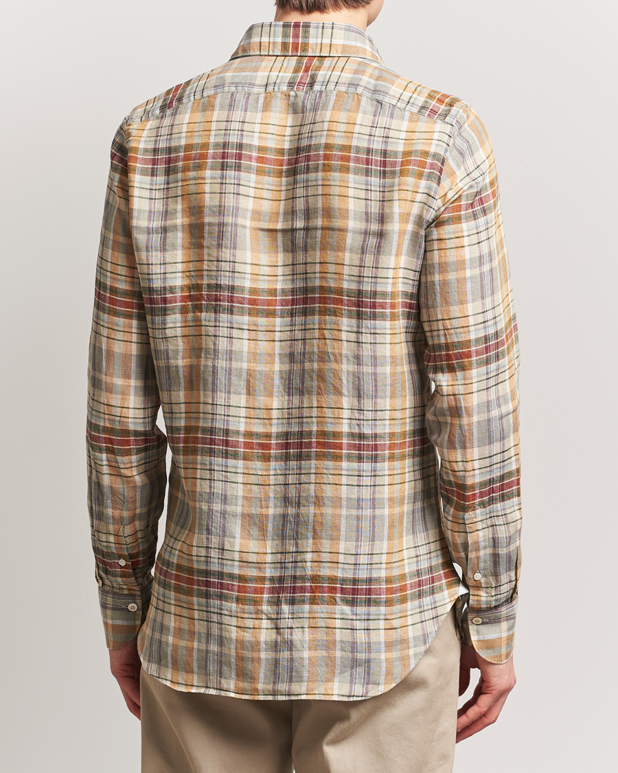 Herren | Hemden | Finamore Napoli | Gaeta Linen Shirt Beige Check