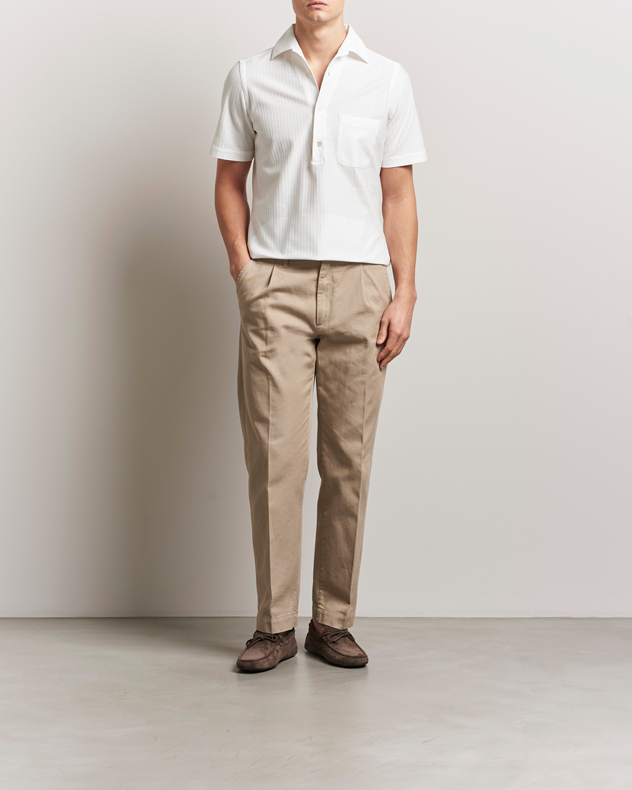 Herren | Hemden | Finamore Napoli | Vico Jersey Short Sleeve Polo White