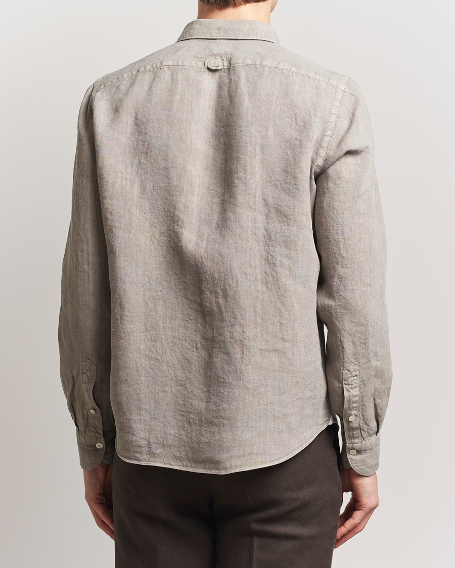 Herren | Hemden | Finamore Napoli | Salina Garment Dyed Linen Overshirt Taupe