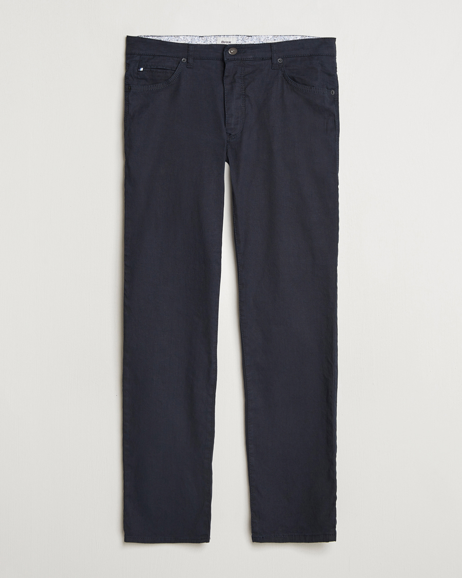 Herren | Hosen | Brax | Cadiz Linen-Flex 5-Pocket Pants Navy