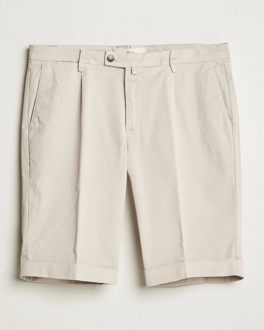 Herren | Shorts | Briglia 1949 | Pleated Cotton Shorts Beige