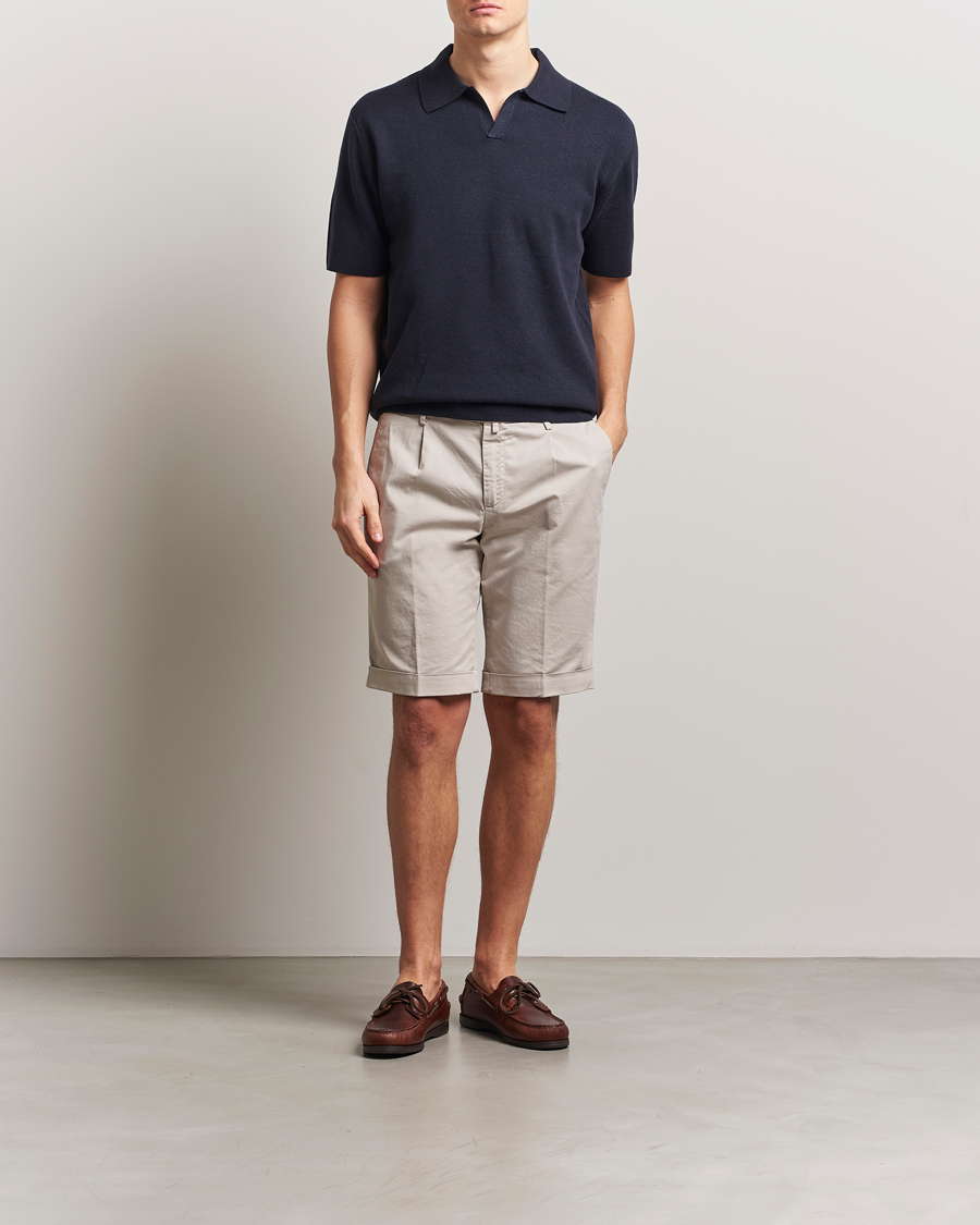Herren | Shorts | Briglia 1949 | Pleated Cotton Shorts Beige