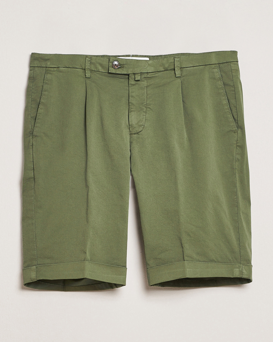 Herren | Shorts | Briglia 1949 | Pleated Cotton Shorts Olive
