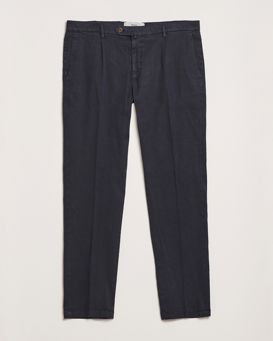 Herren | Hosen | Briglia 1949 | Pleated Linen Trousers Navy