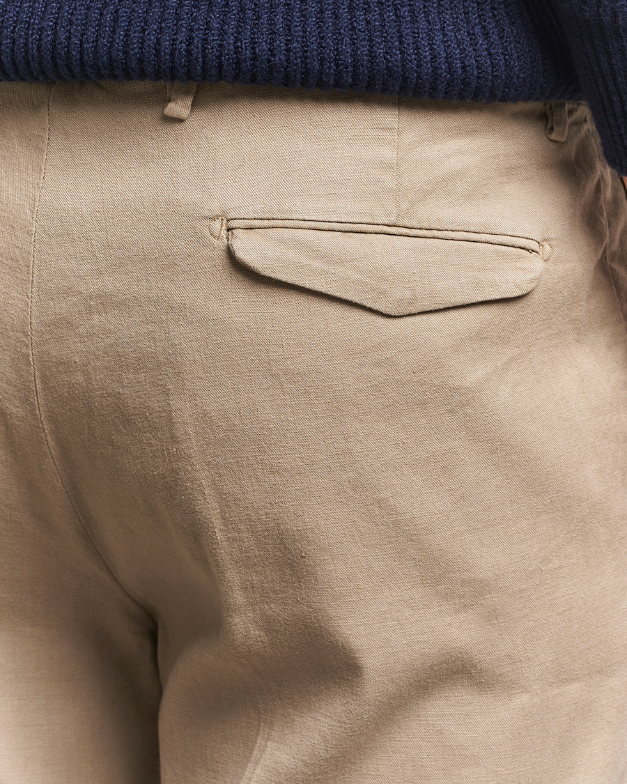 Herren | Hosen | Briglia 1949 | Pleated Linen Trousers Taupe