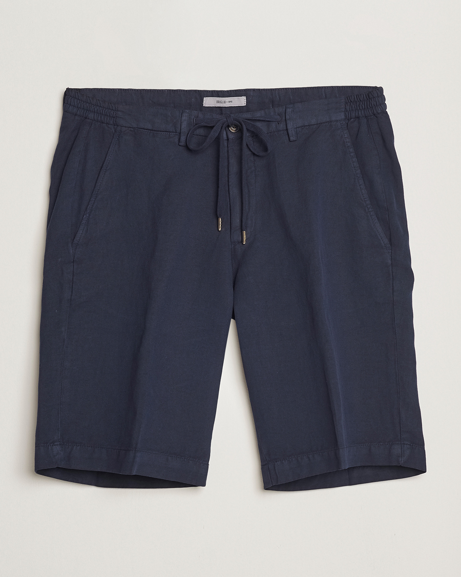 Herren | Shorts | Briglia 1949 | Linen/Cotton Drawstring Shorts Navy