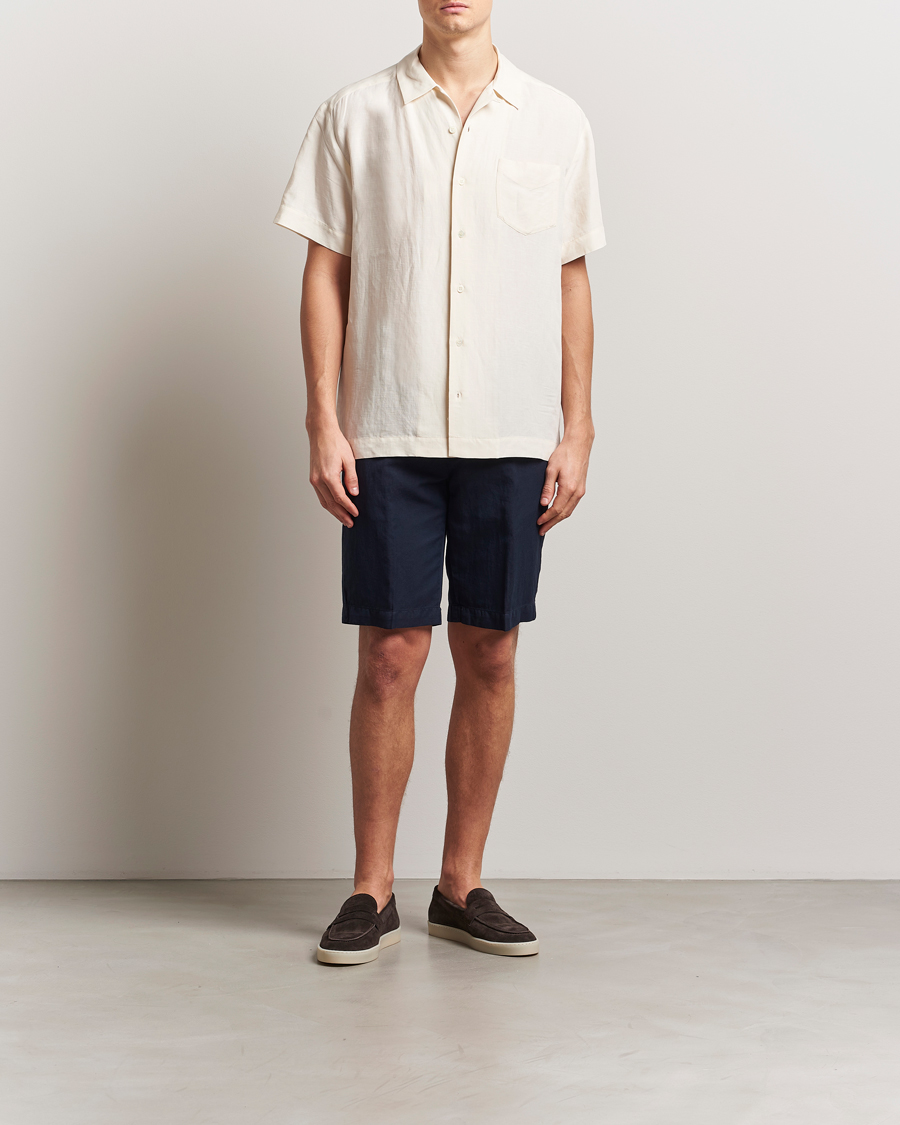 Herren | Shorts | Briglia 1949 | Linen/Cotton Drawstring Shorts Navy