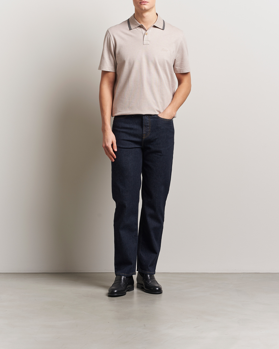 Herren | Poloshirts | Brioni | Short Sleeve Cotton Piquet Polo Beige