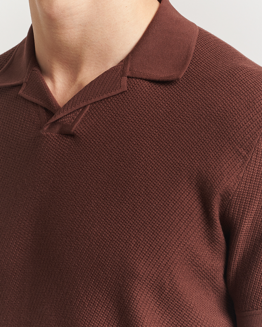 Herren | Poloshirts | Brioni | Short Sleeve Sea Island Knitted Polo Brown