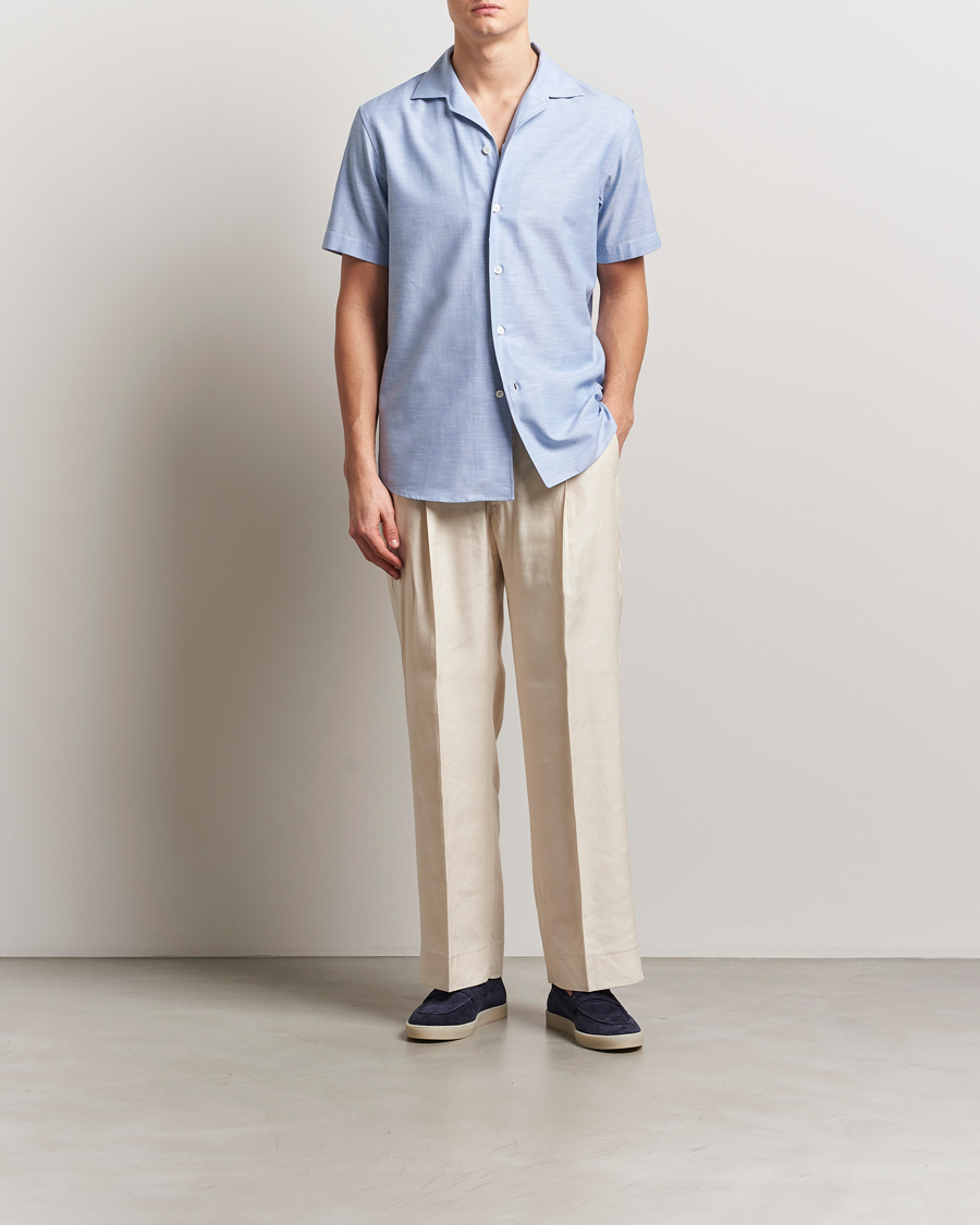 Herren | Hemden | Brioni | Cotton Capri Shirt Light Blue