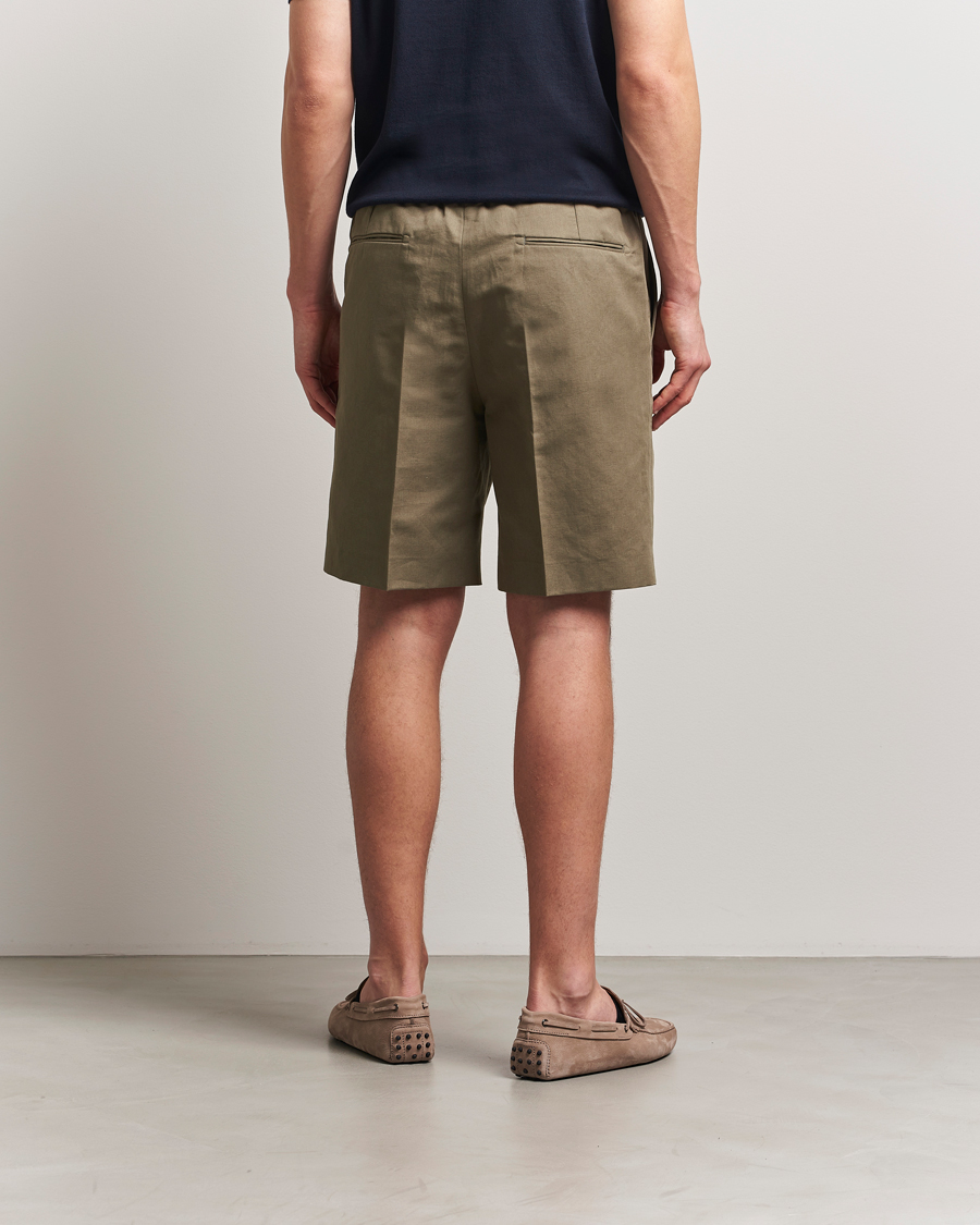 Herren | Shorts | Brioni | Cotton/Linen Drawstring Shorts Military