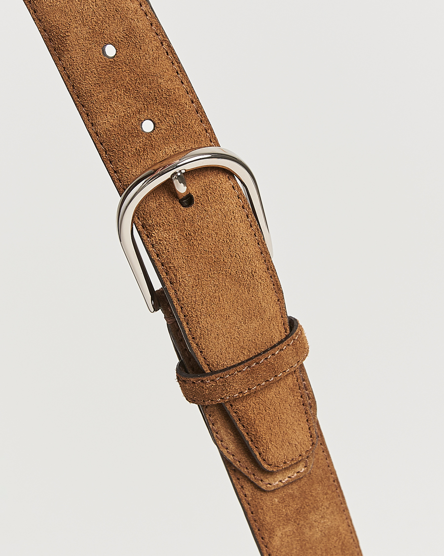 Herren | Brioni Rounded Buckle Belt  Brown Suede | Brioni | Rounded Buckle Belt  Brown Suede