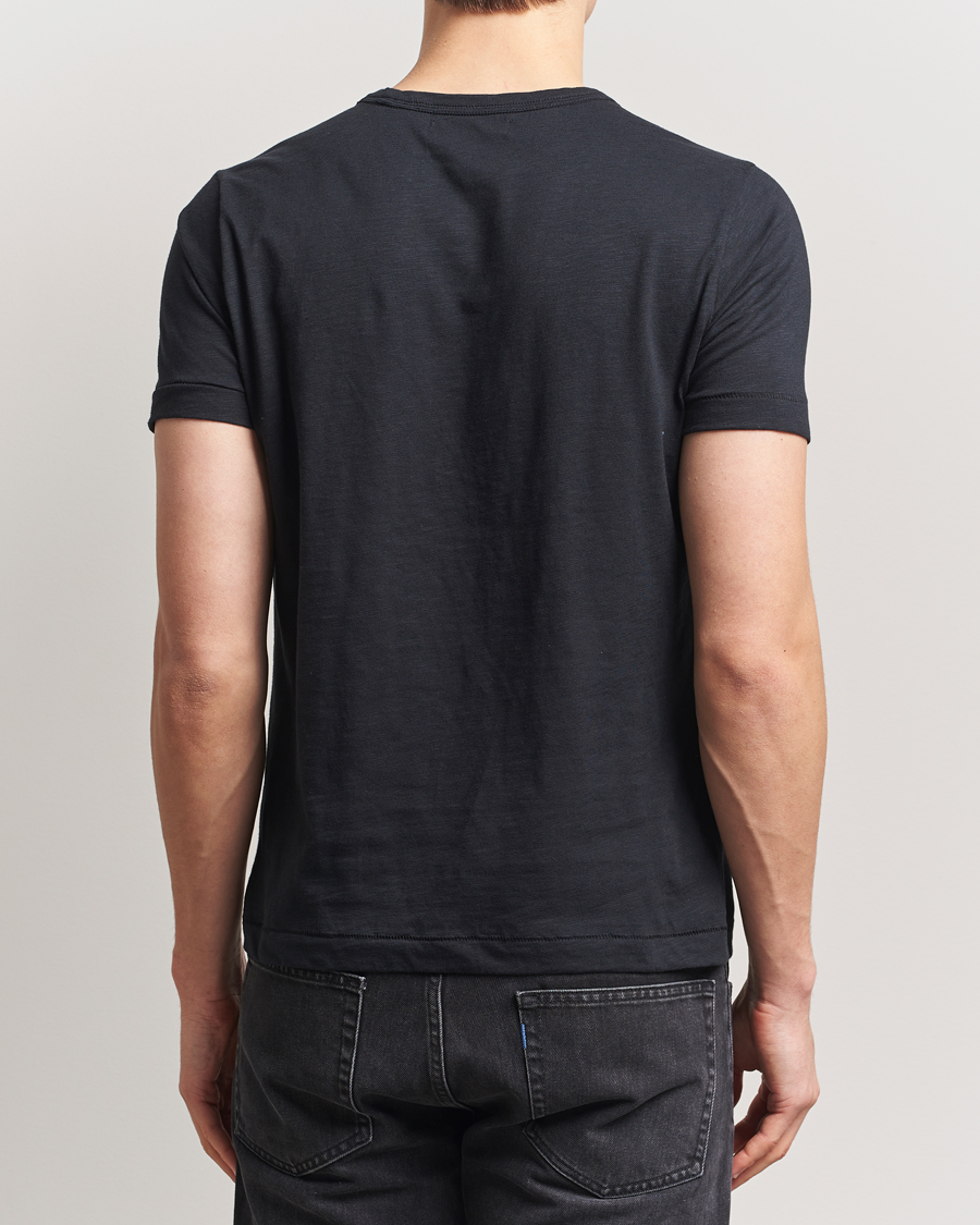Herren | T-Shirts | Merz b. Schwanen | Organic Pima Cotton Slub Crew Neck T-Shirt Black