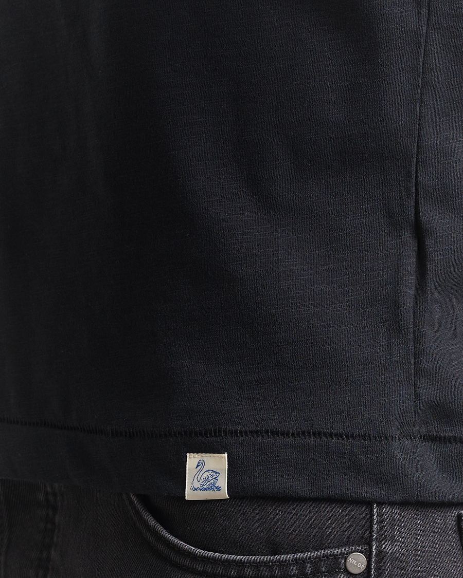 Herren | T-Shirts | Merz b. Schwanen | Organic Pima Cotton Slub Crew Neck T-Shirt Black