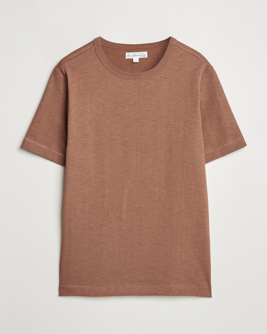 Herren | T-Shirts | Merz b. Schwanen | Relaxed Loopwheeled Heavy T-Shirt Nut
