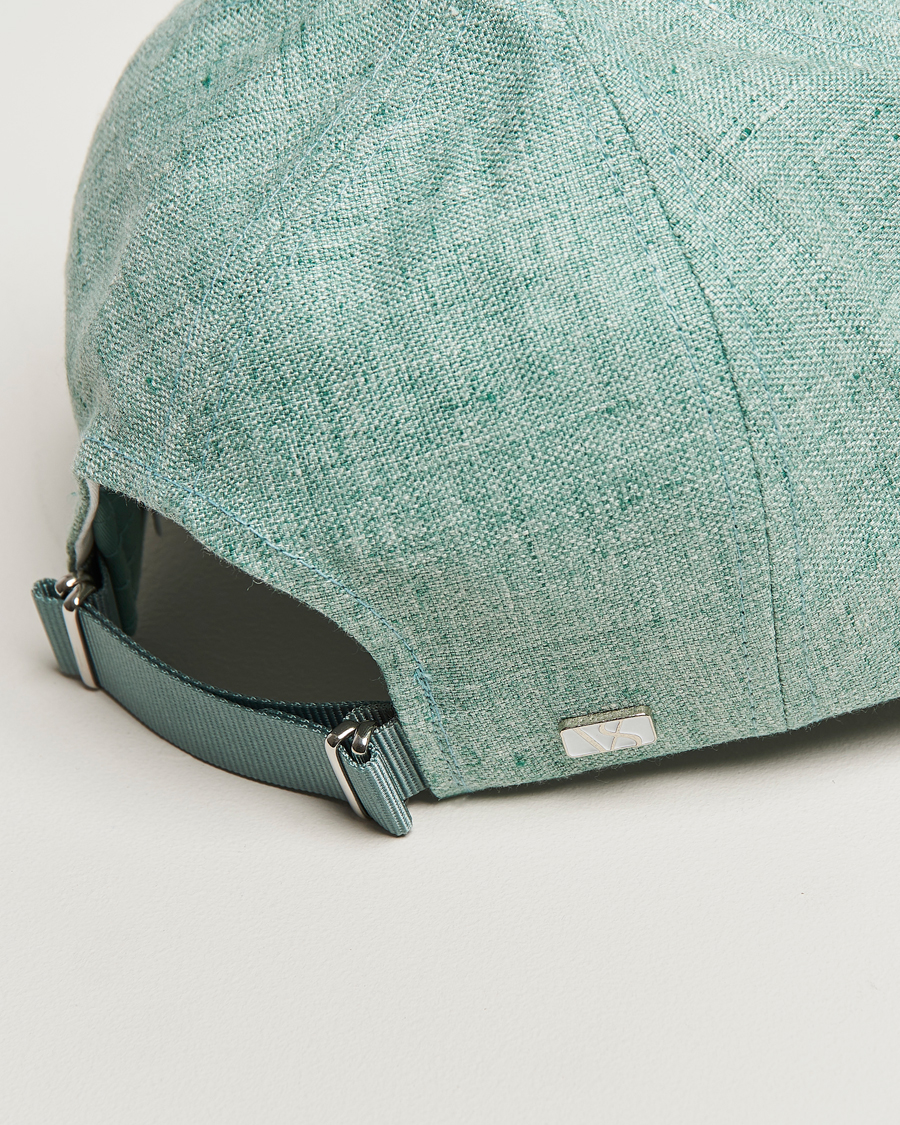 Herren | Varsity Headwear Linen Baseball Cap Cyan Green | Varsity Headwear | Linen Baseball Cap Cyan Green