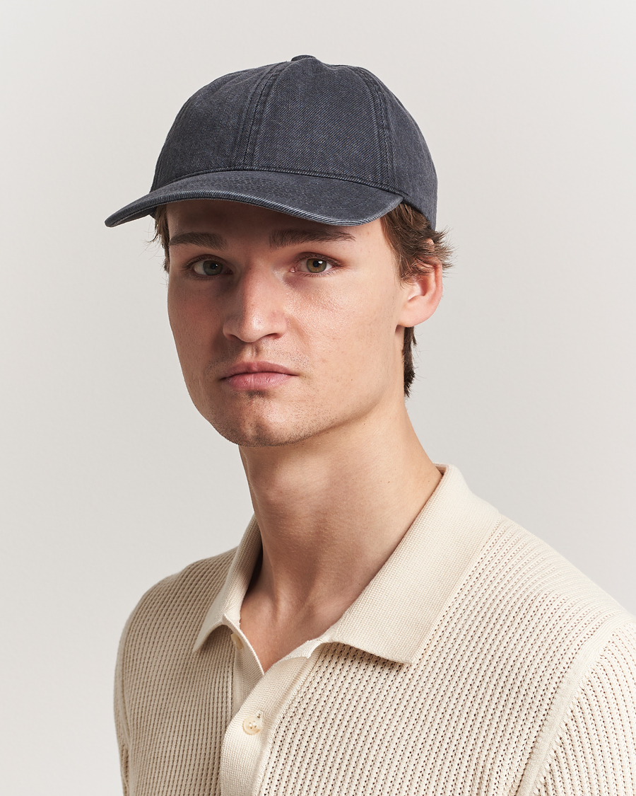 Herren | Hüte & Mützen | Varsity Headwear | Washed Denim Baseball Cap Black
