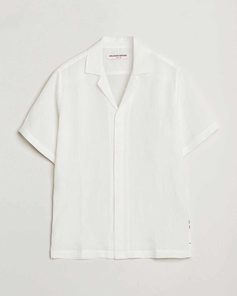 Herren | Hemden | Orlebar Brown | Maitan II Short Sleeve Linen Shirt White