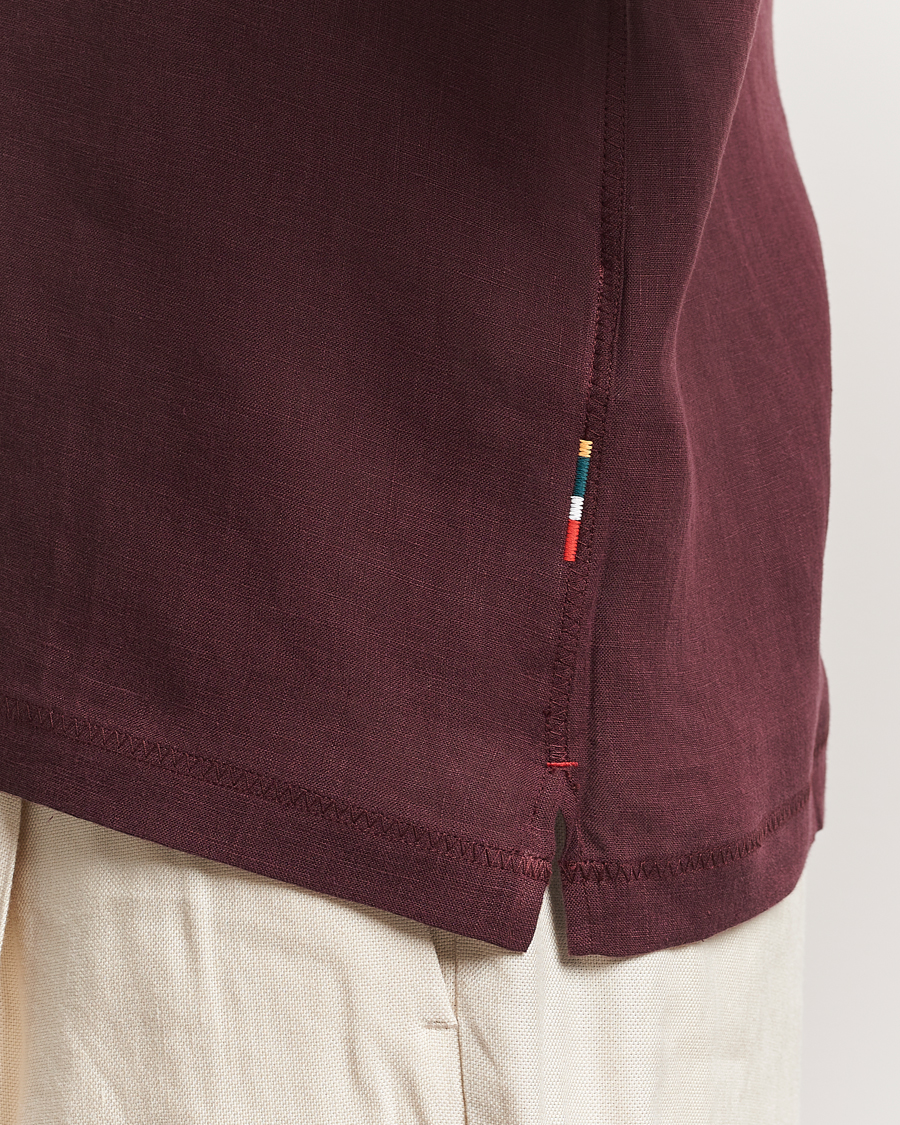 Herren | Hemden | Orlebar Brown | Maitan II Short Sleeve Linen Shirt Damson