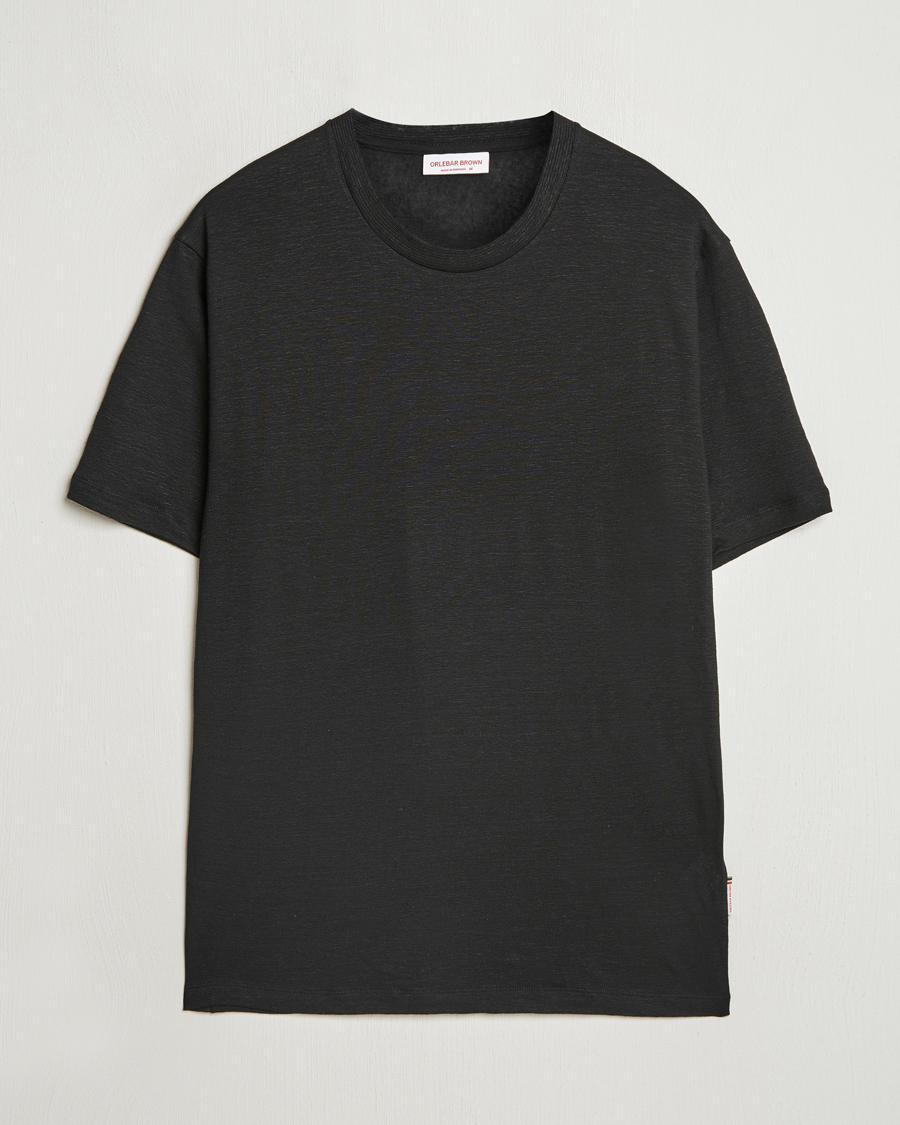 Herren | T-Shirts | Orlebar Brown | Standard Linen T-Shirt Black