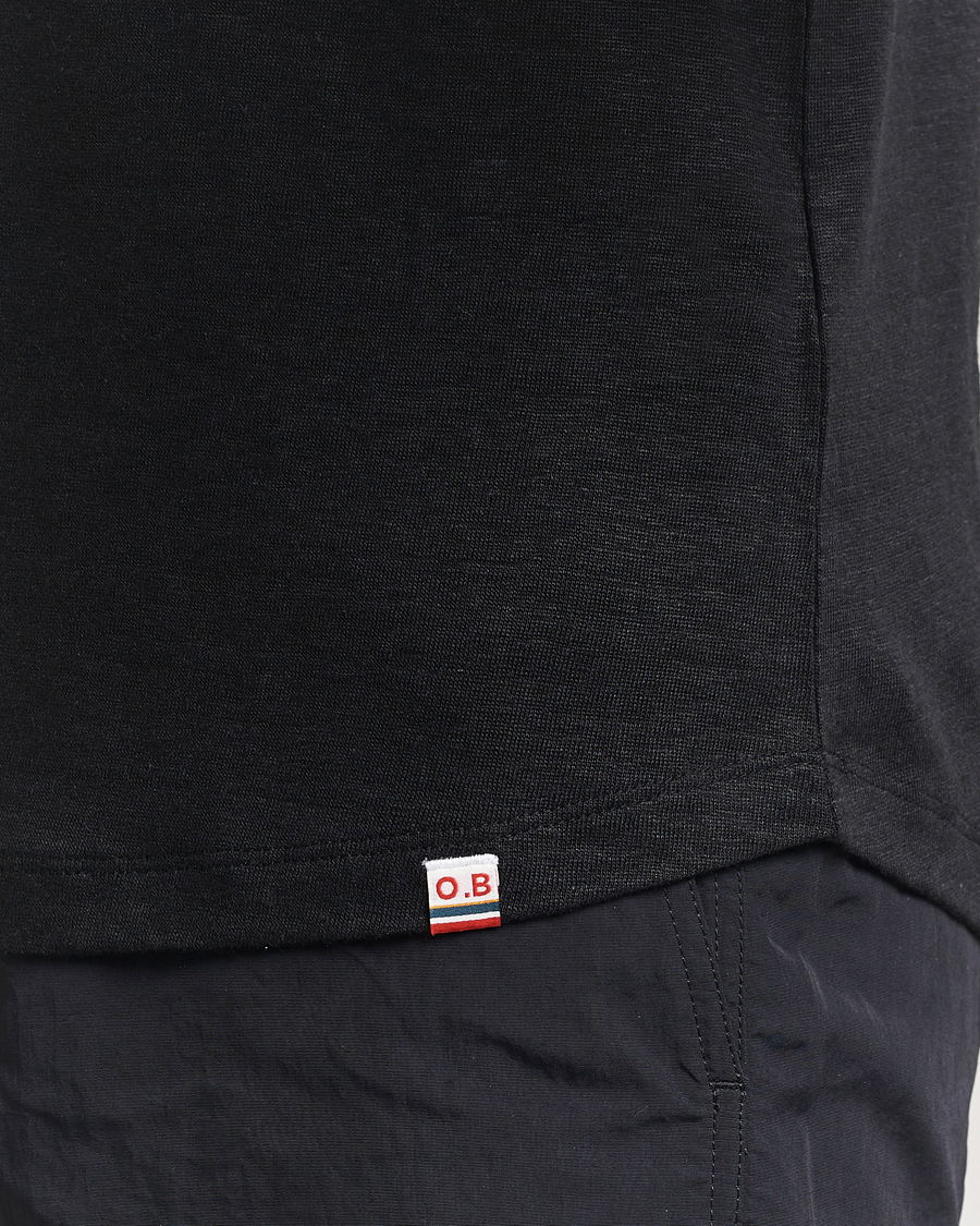 Herren | T-Shirts | Orlebar Brown | Linen T-Shirt Black