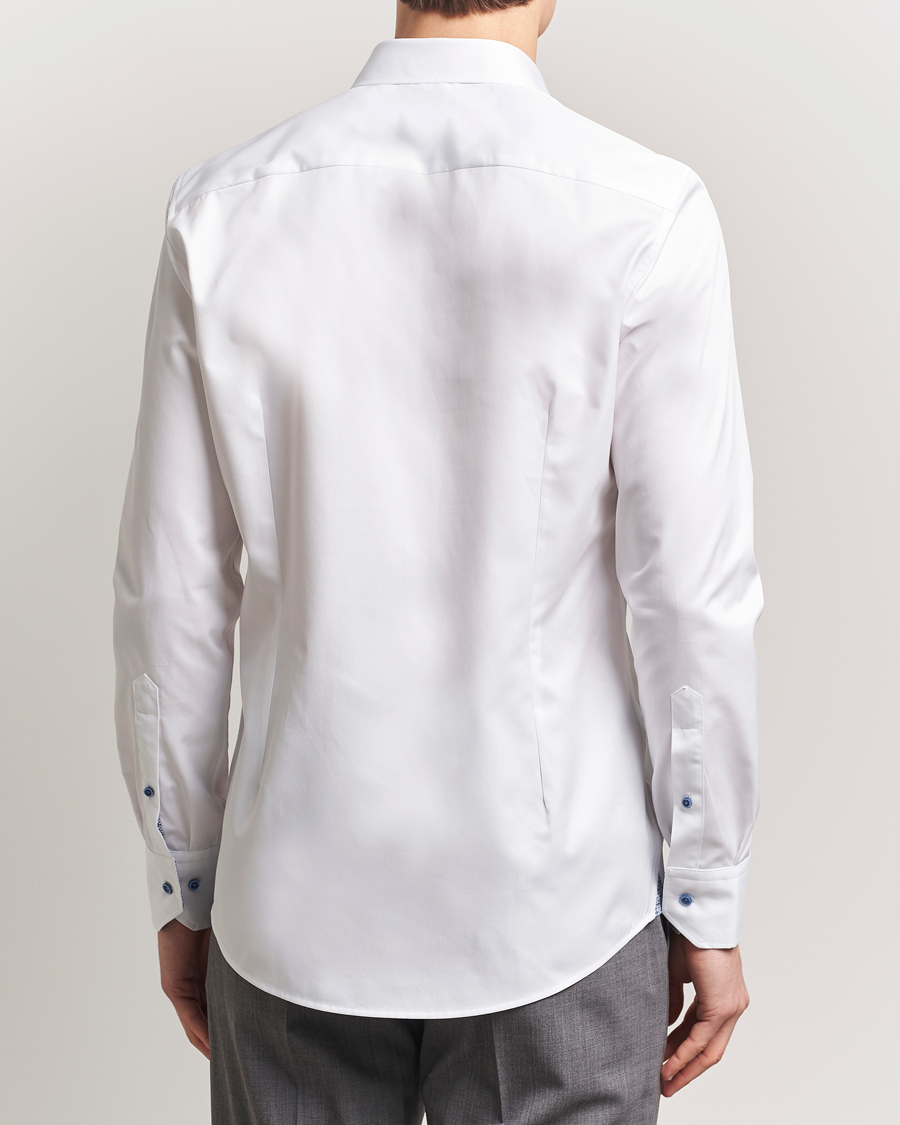 Herren | Hemden | Stenströms | Silmline Contrast Cotton Twill Shirt White