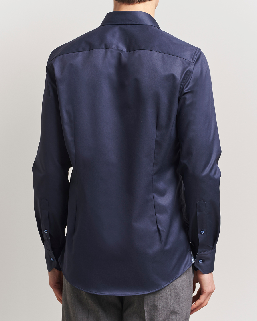 Herren | Hemden | Stenströms | Silmline Contrast Cotton Twill Shirt Navy