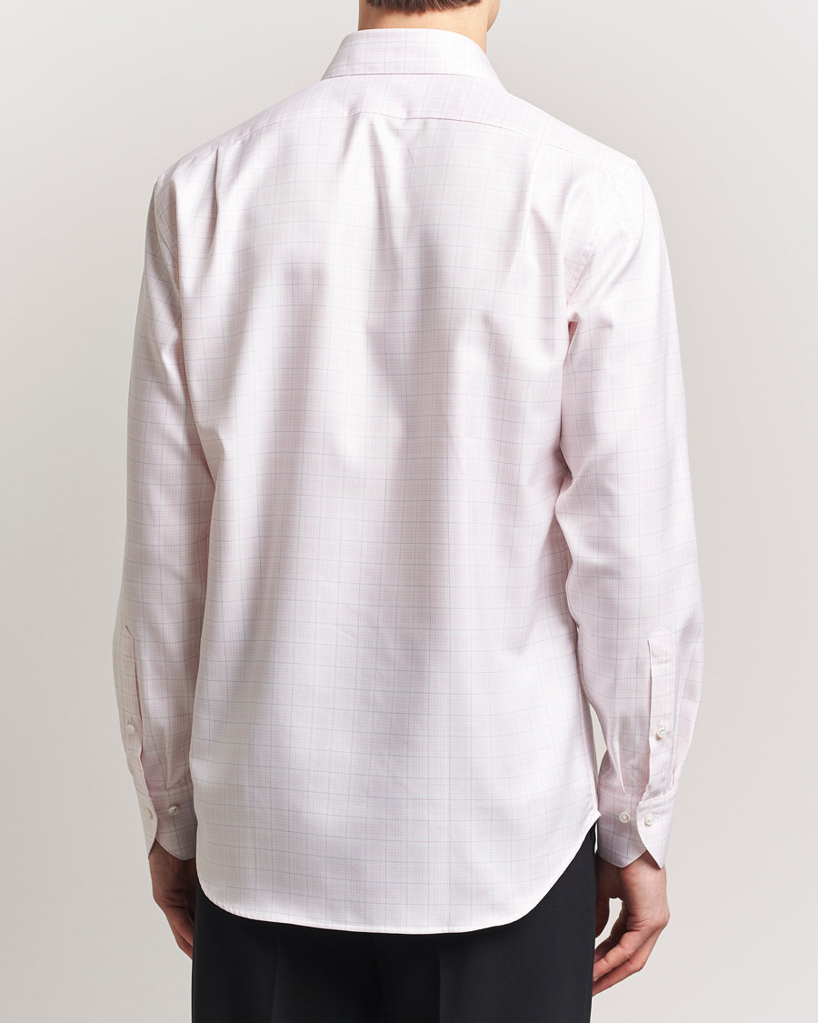 Herren | Hemden | Stenströms | Fitted Body Checked Shirt Pink