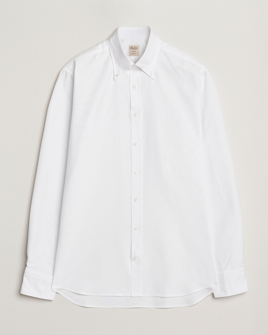 Herren | Hemden | Stenströms | Fitted Body Heavy Oxford Shirt White