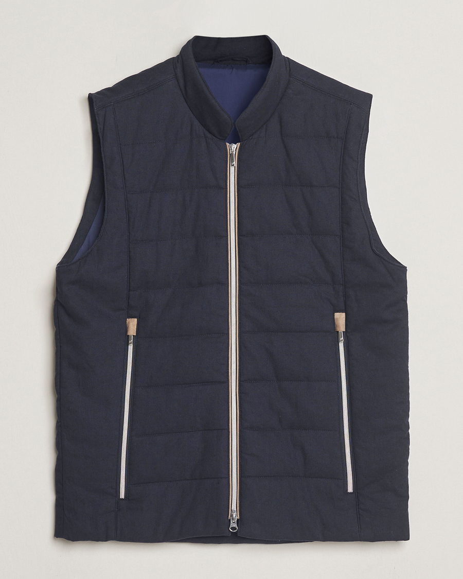 Herren | Jacken | Stenströms | Linen/Alcantar Vest Navy