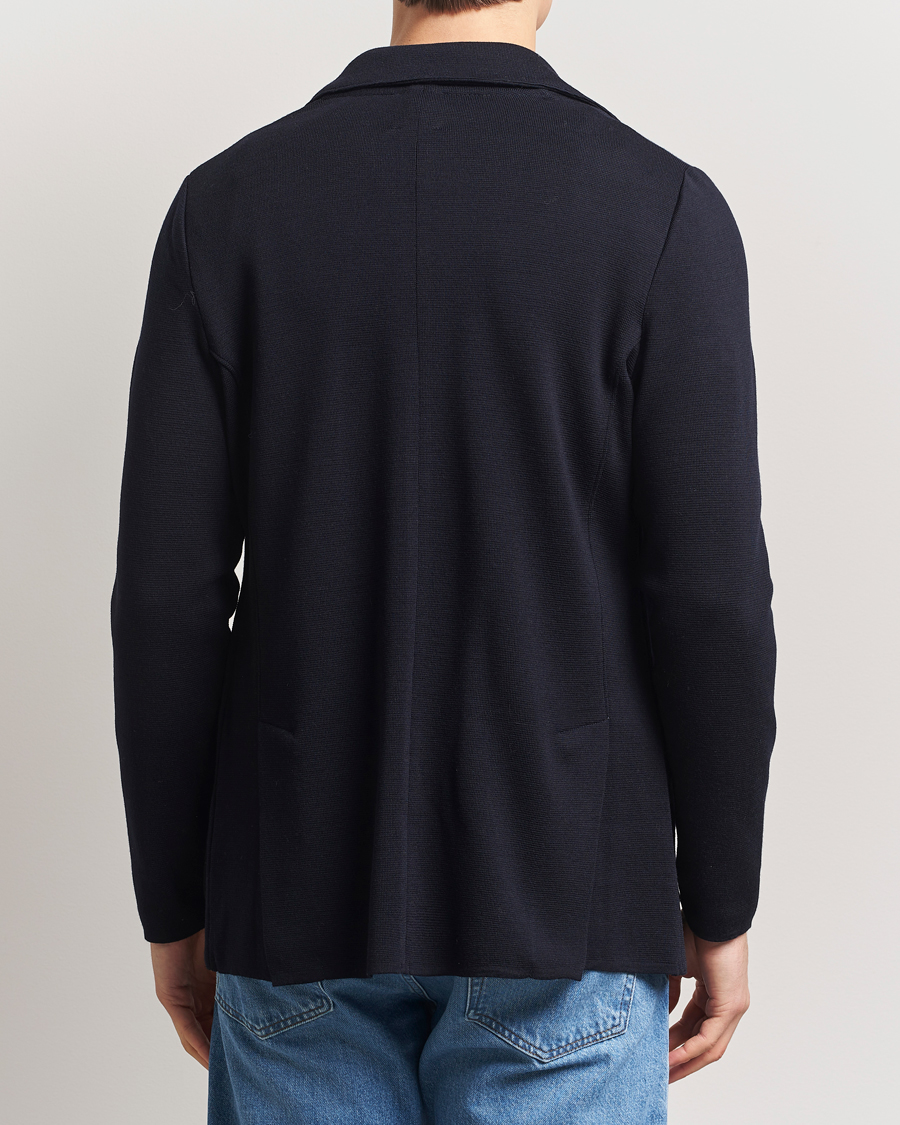 Herren | Sakkos | Stenströms | Milano Knitted Merino Blazer Navy