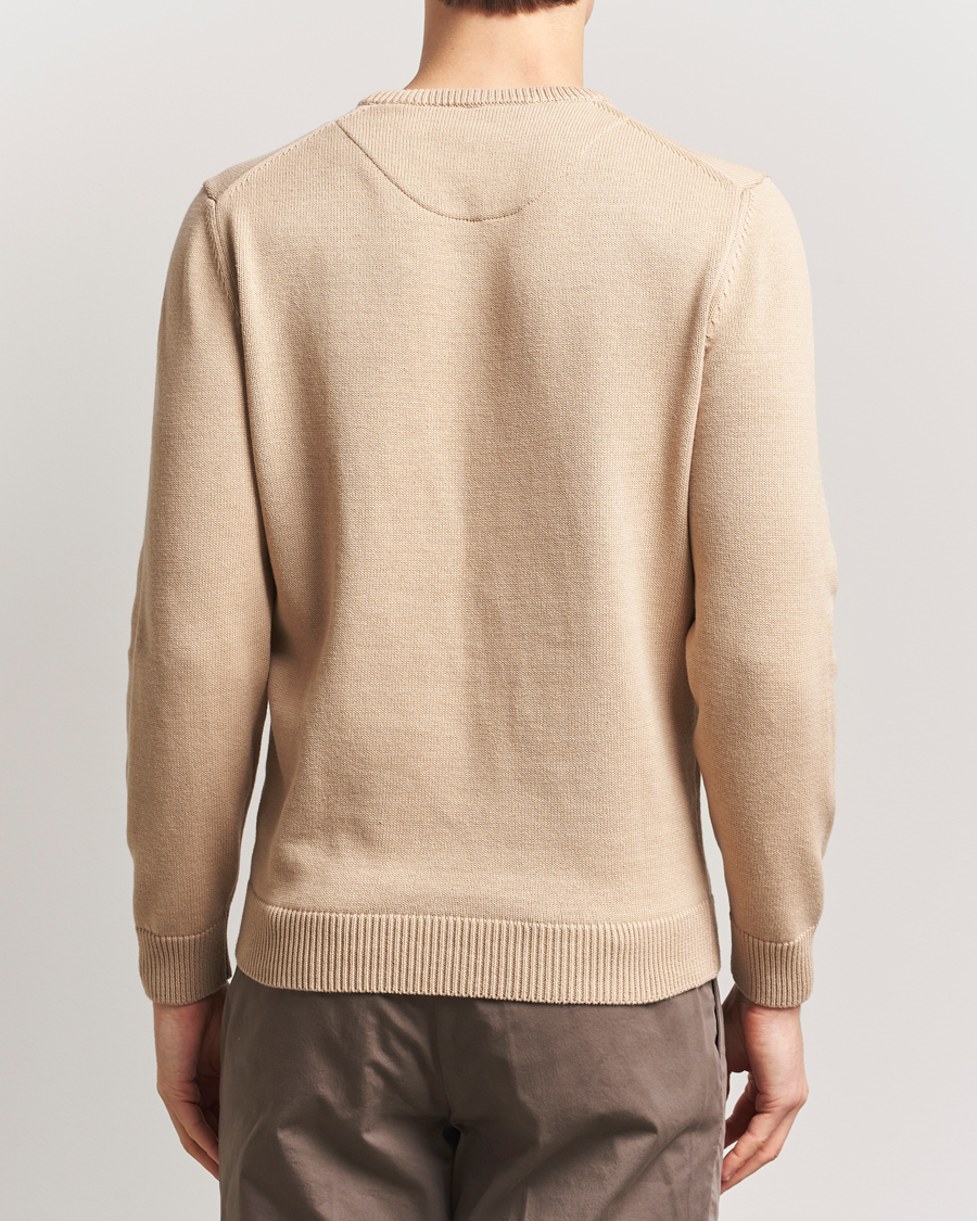 Herren | Pullover | Stenströms | Organic Cotton Knitted Sweater Beige