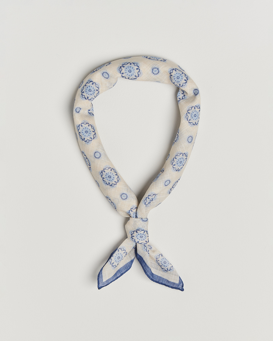 Herren | Stenströms Printed Cotton Bandana White | Stenströms | Printed Cotton Bandana White