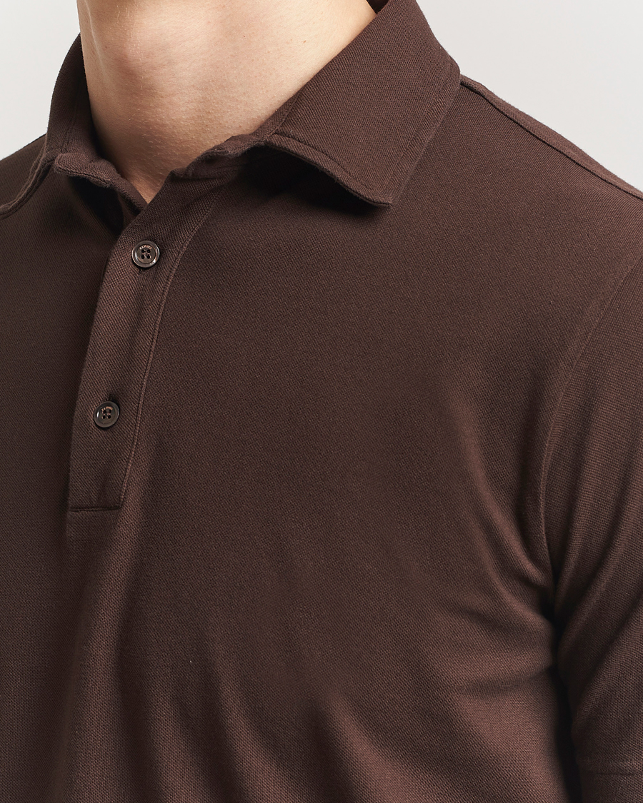 Herren | Poloshirts | Zanone | Soft Cotton Piquet Polo Dark Brown