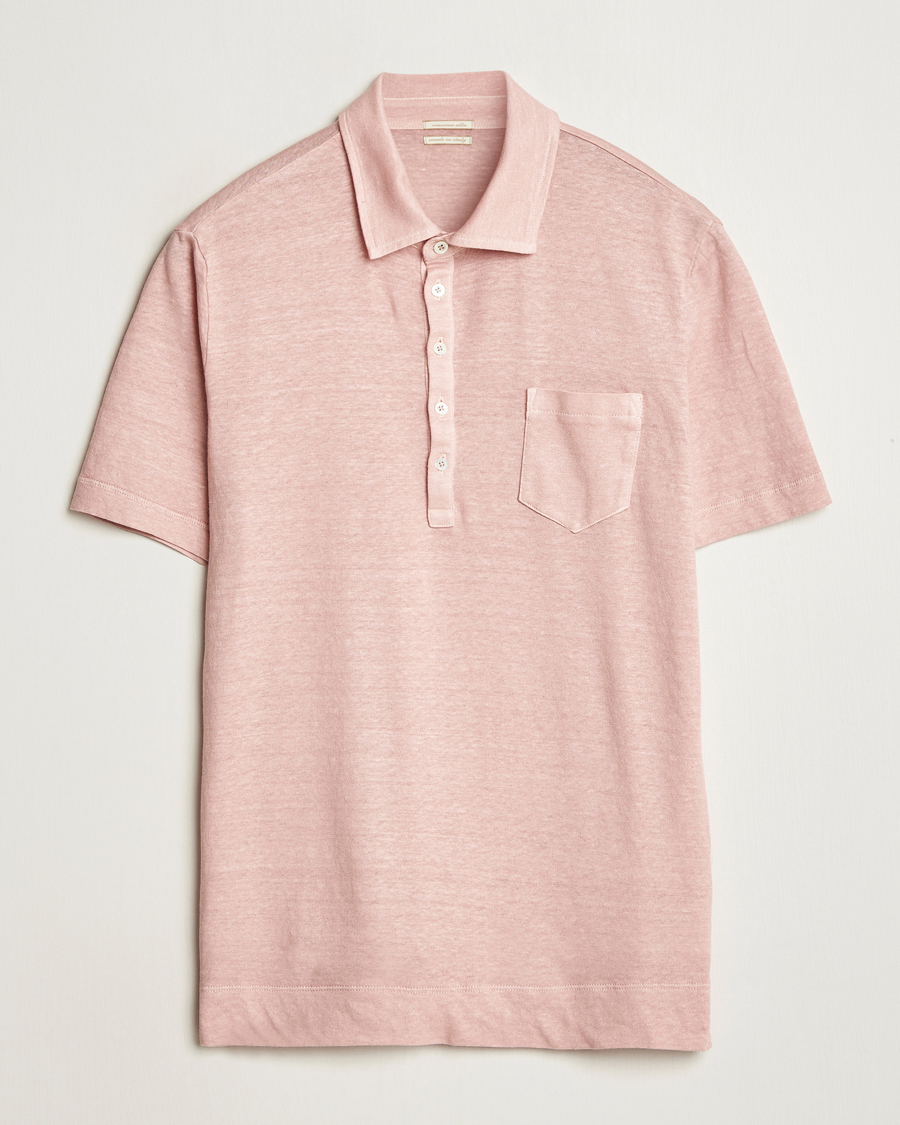 Herren | Poloshirts | Massimo Alba | Filicudi Cotton/Linen Polo Pink