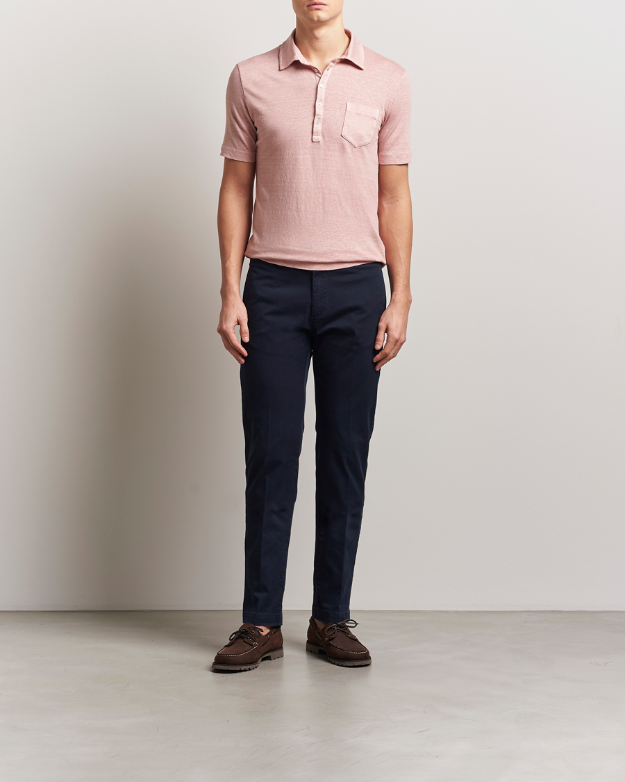 Herren | Poloshirts | Massimo Alba | Filicudi Cotton/Linen Polo Pink