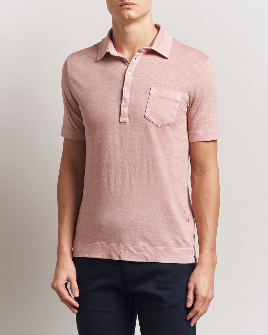Herren | Poloshirts | Massimo Alba | Filicudi Cotton/Linen Polo Pink